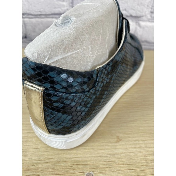 Kenneth Cole Blue Python Snakeskin Sneakers Shoes size 8.5 NWT Animal Print Shoe - Picture 7 of 13